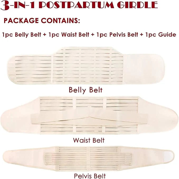 Buy 1 Postpartum Belt & get 1 Nursing pad free- After Delivery Support Recovery | Body Shaper Belt for Women for After Birth Postnatal C-section | Waist Pelvis Shapewear Wrap Postpartum Girdle 3830-16
