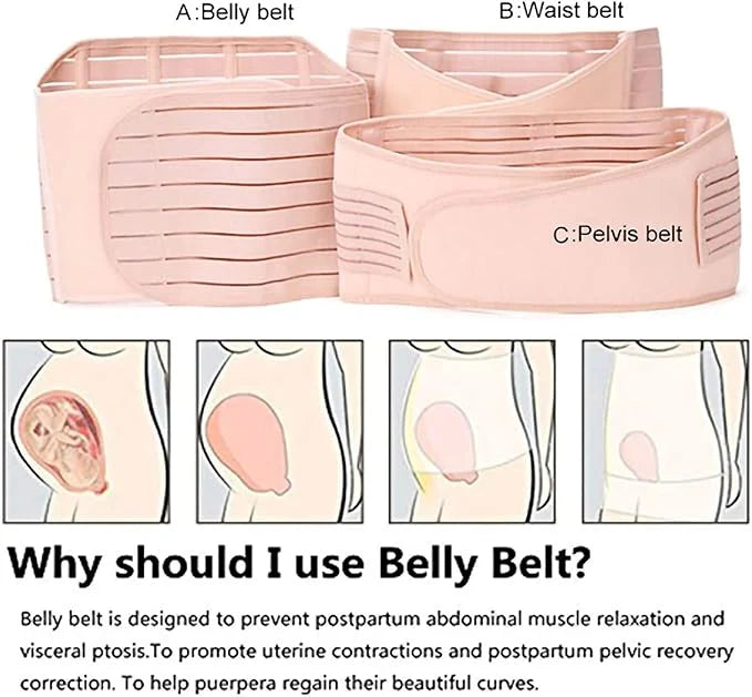 Buy 1 Postpartum Belt & get 1 Nursing pad free- After Delivery Support Recovery | Body Shaper Belt for Women for After Birth Postnatal C-section | Waist Pelvis Shapewear Wrap Postpartum Girdle 3830-16