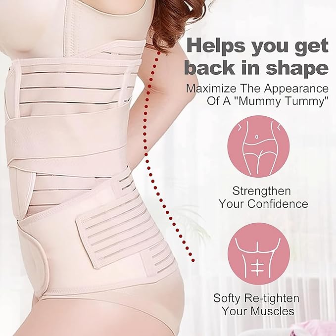 Buy 1 Postpartum Belt & get 1 Nursing pad free- After Delivery Support Recovery | Body Shaper Belt for Women for After Birth Postnatal C-section | Waist Pelvis Shapewear Wrap Postpartum Girdle 3830-16