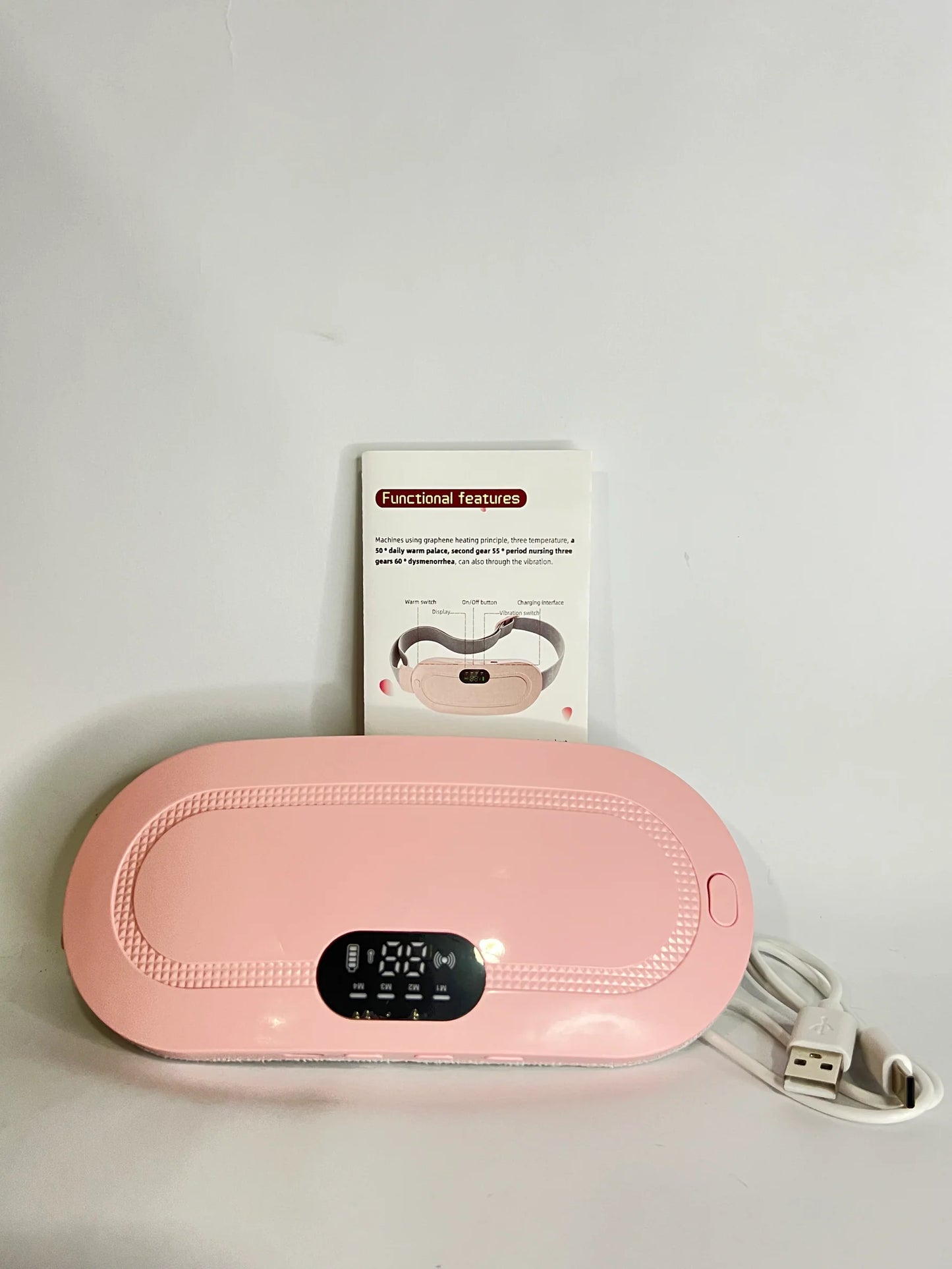 Period Pain Cramp Relief Belt -Portable Menstrual Heating Pad, Heated Belly Belt for Menstrual Cramp Relief with 3 Heat Levels and 4 Modes, Electric Belt Massage for Women and Girls