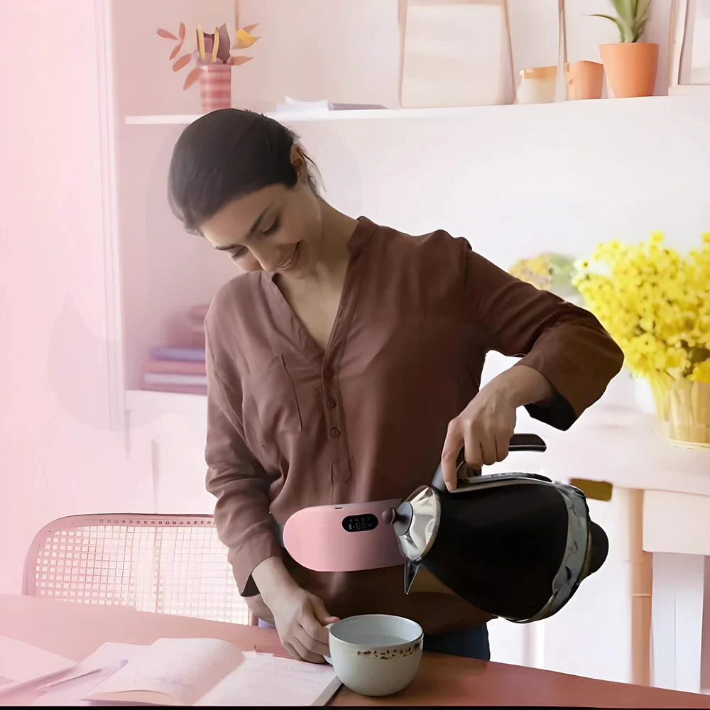 Period Pain Cramp Relief Belt -Portable Menstrual Heating Pad, Heated Belly Belt for Menstrual Cramp Relief with 3 Heat Levels and 4 Modes, Electric Belt Massage for Women and Girls